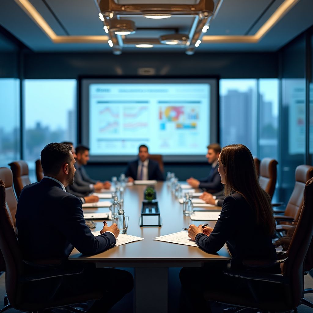 Equipo de FinConsult AR en reunión estratégica con clientes corporativos